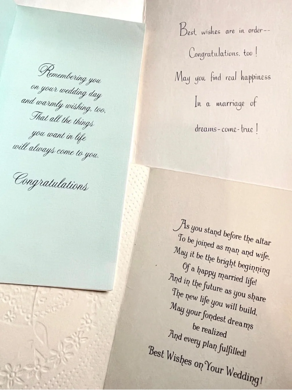 Vintage Wedding Cards Anniversary Cards in Box Unused 1960s Bridal Wishes